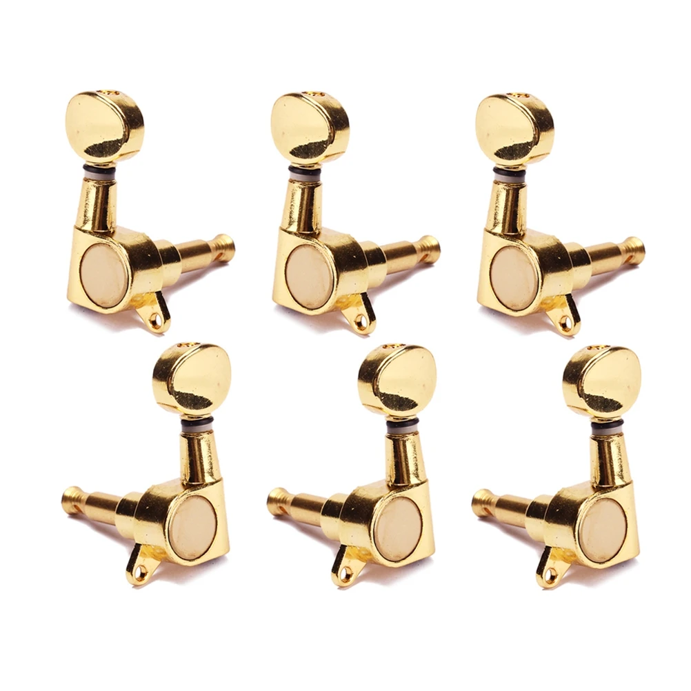 

6 PCS Golden Electric Guitar Machine Heads Sealed Tuners Guitars Acoustic Locking Tuning Pegs Keys