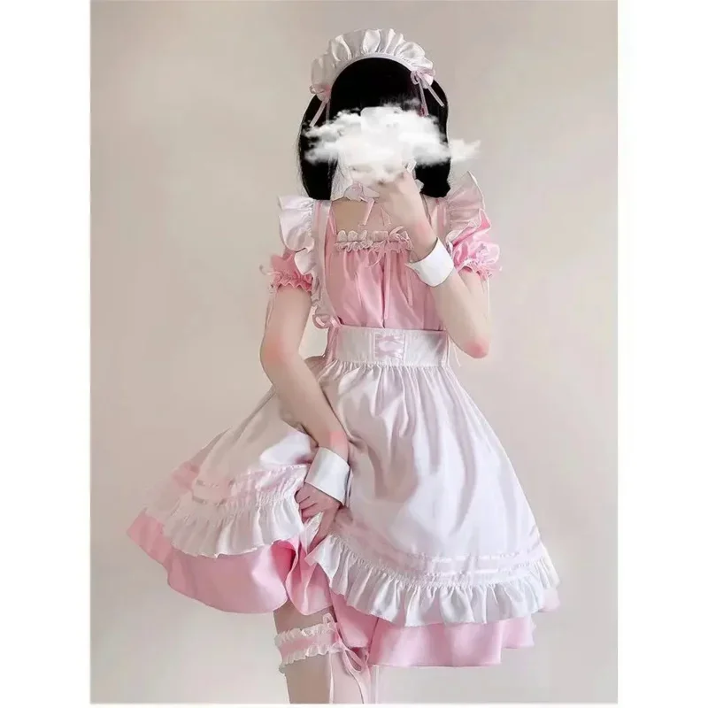 2025 New Black Cute Lolita Costumes Girls Women Lovely Maid Cosplay Costume Animation Show Japanese Outfit Dress Clot X156