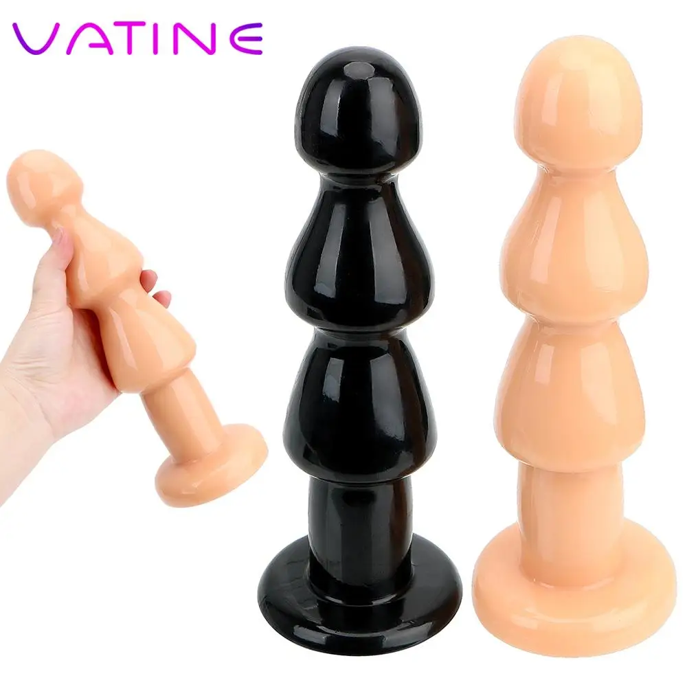 Huge Size Flexible Anal Plug Soft Anus Bead Prostate Massager Silicone Big Dildo Anal Stimulation Butt Plug