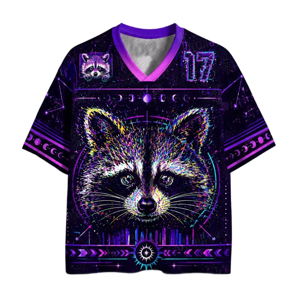Hip-hop Retro Animal Warrior Cat 3DPrint Sport Quickdry Breatha Men Large SizeVneckTshirt Outdoor Street Y2K Casual Parent-child