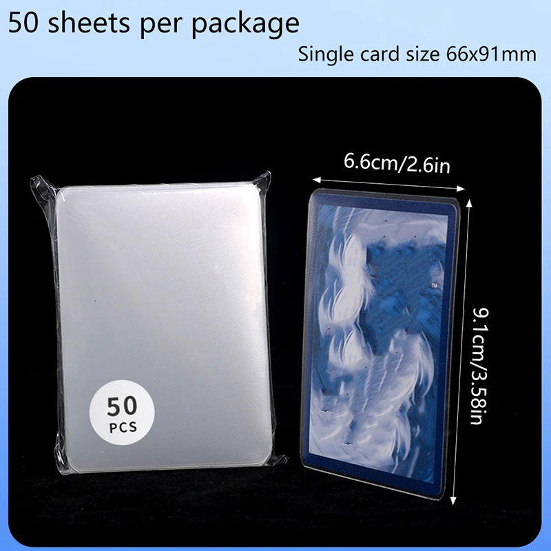 50PCS 66x91mm Transparent Frosted Standard Size Card Sleeves TCG Trading Cards Protector