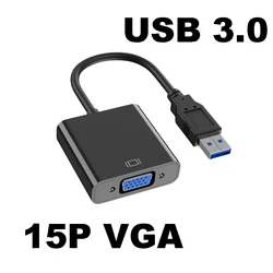 USB 3.0 do Adapter VGA zewnętrzna karta graficzna multimedialny wyświetlacz konwerter na komputer stacjonarny do laptopa Monitor do komputera żarówka jak HDTV