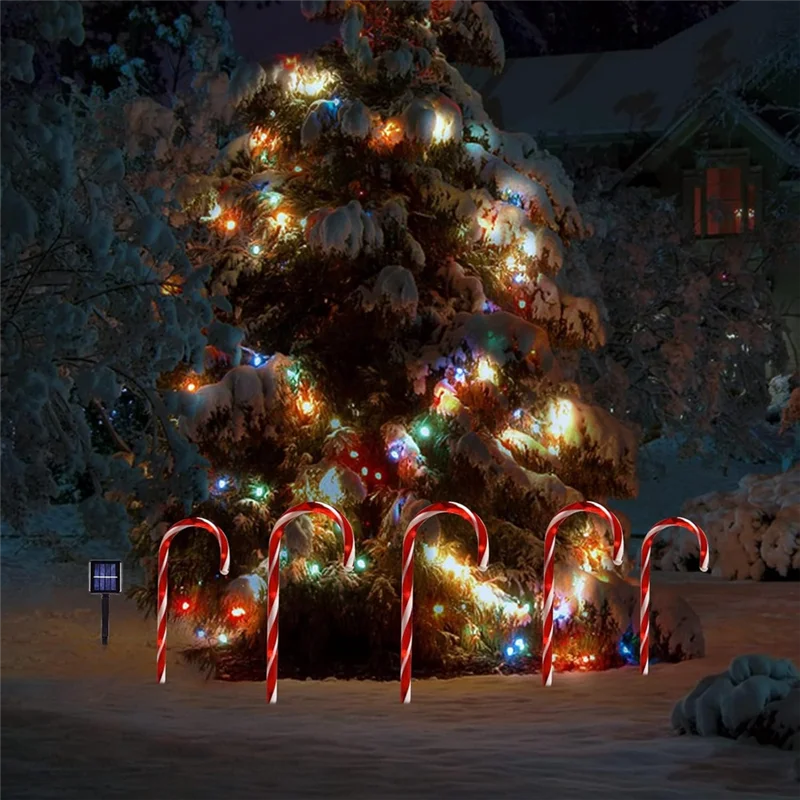 GYTB-Solar Christmas Candy Cane Lights Outdoor Christmas Decorations Waterproof Pathway Lights Garden Lights