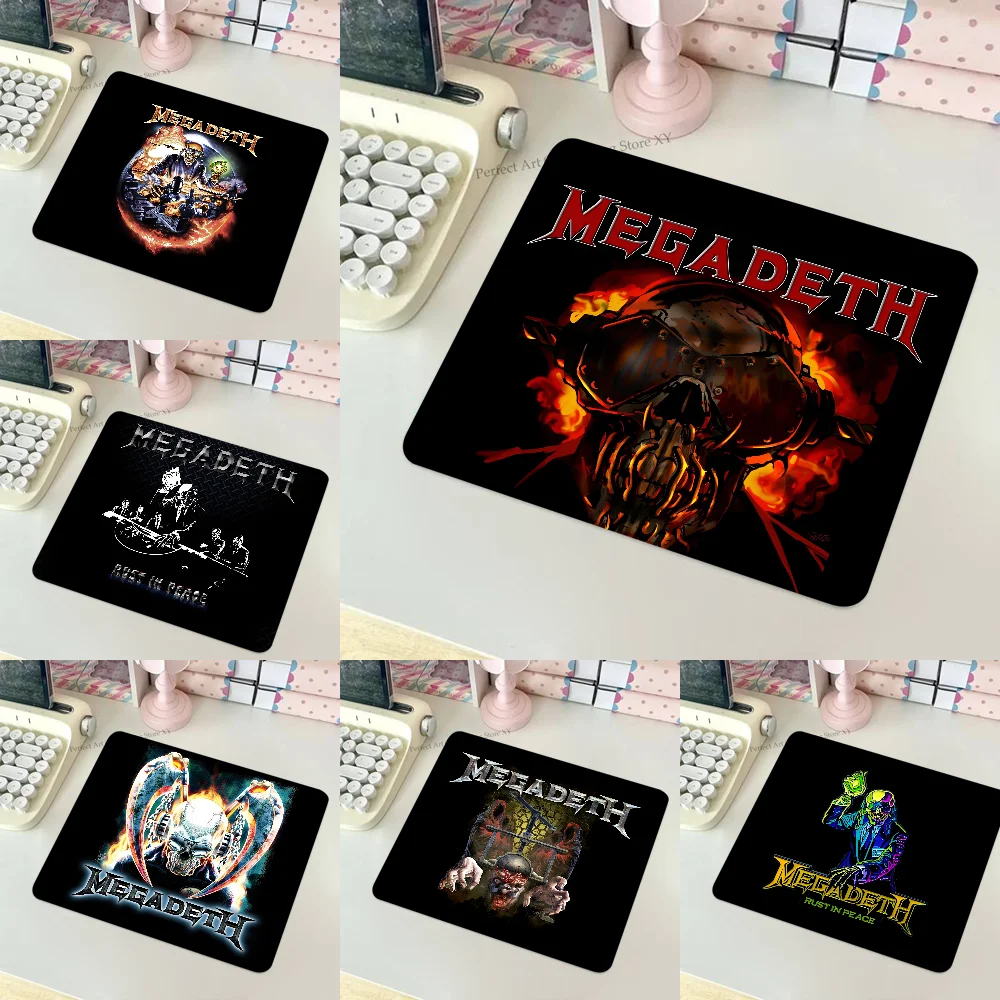 Rock Band Mousepad Small LockEdge Mouse Pad For Gamers Computer M-Megadeths Desk Pad Rectangular Anti-slip Rubber