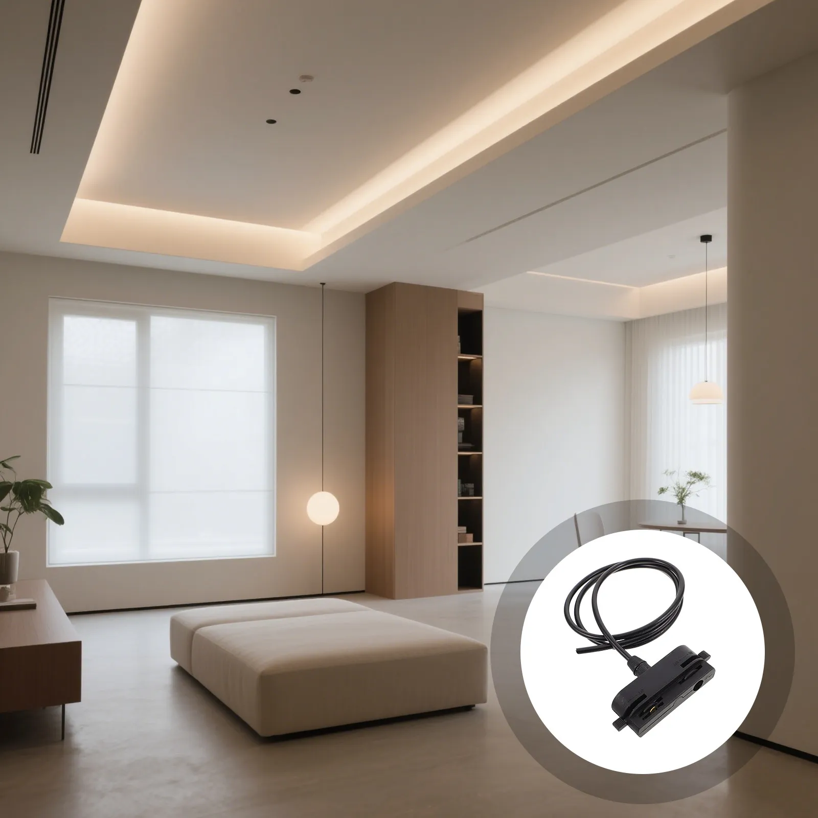 

2-Line Track Connector LED Track Light Base Accessory for Modern Indoor Ceiling Lighting Window Display Pendant Rail Fixture