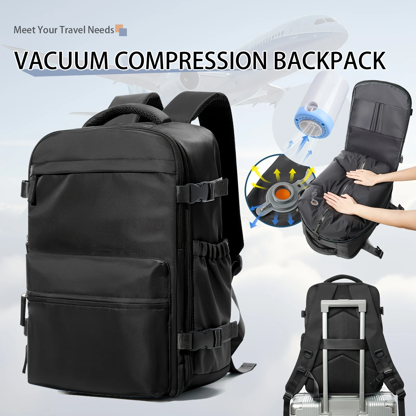 

Travel Bag for Men And Women with Vacuum Seal, Featuring an Air Pump And Expandable Design, Ideal for Carrying Laptops And