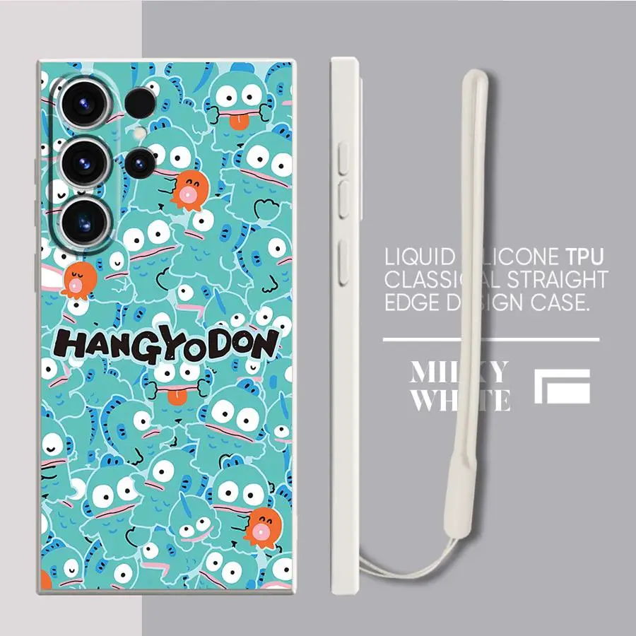 Casing Sampul Lembut untuk Samsung Galaxy S23 S25 Plus S20 FE Note 20 Ultra S25 S21 S24 S22 Ultra Kartun Hangyodon