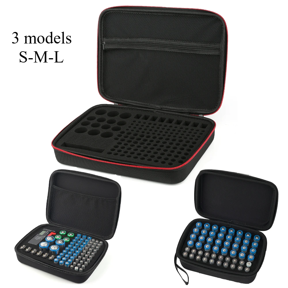 Battery Storage Case for AA/AAA/ Lithium Batteries, Portable Hard Bag Have L-M-S 3 models Battery Cases (Only Box）