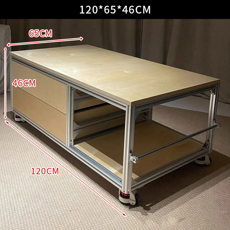 خزانة شاي من الألومنيوم البسيط الاسكندنافي لغرفة المعيشة وخزانة جانبية وطاولة قهوة متحركة #6