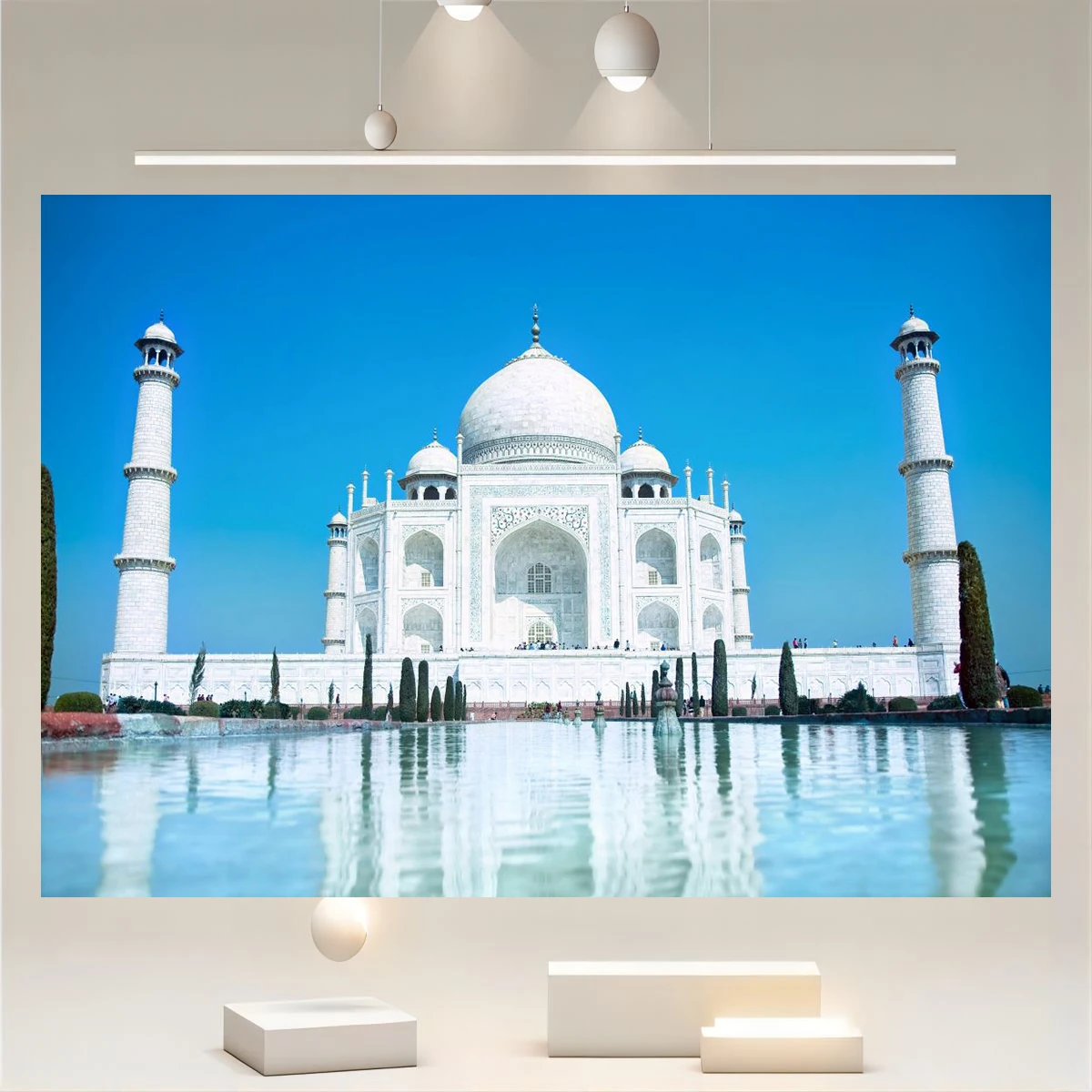 Taj Mahal Backdrop World Famous City Places Background Decor Live Broadcasting Room Welcome Banner Night Bar Photography