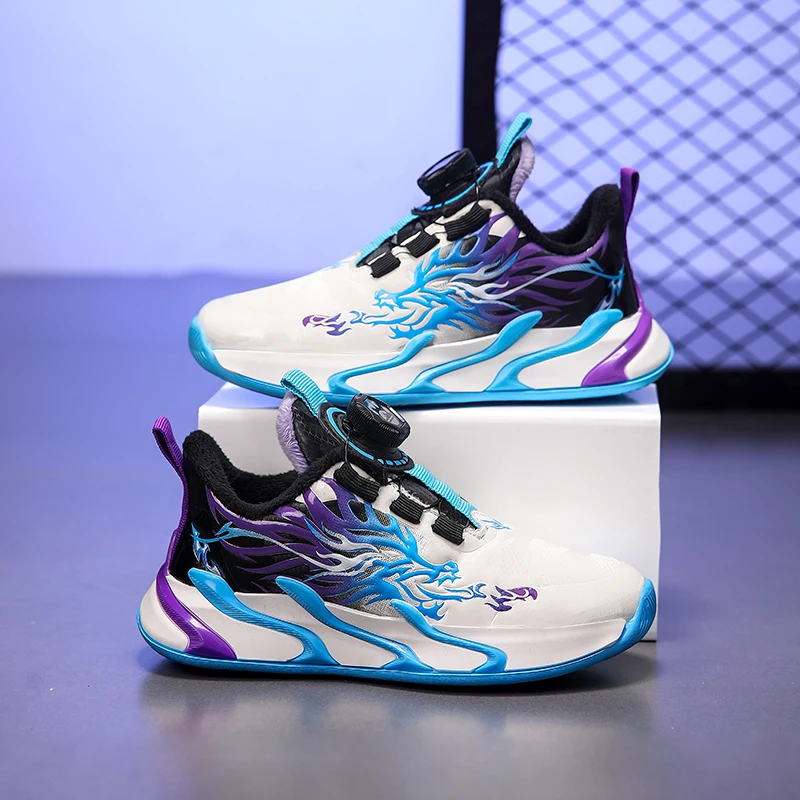 

Winter Children's Casual Shoes with Plush Anti Slip Outdoor Running Shoes Fashionable Children's Waterproof Warm Sports Shoes