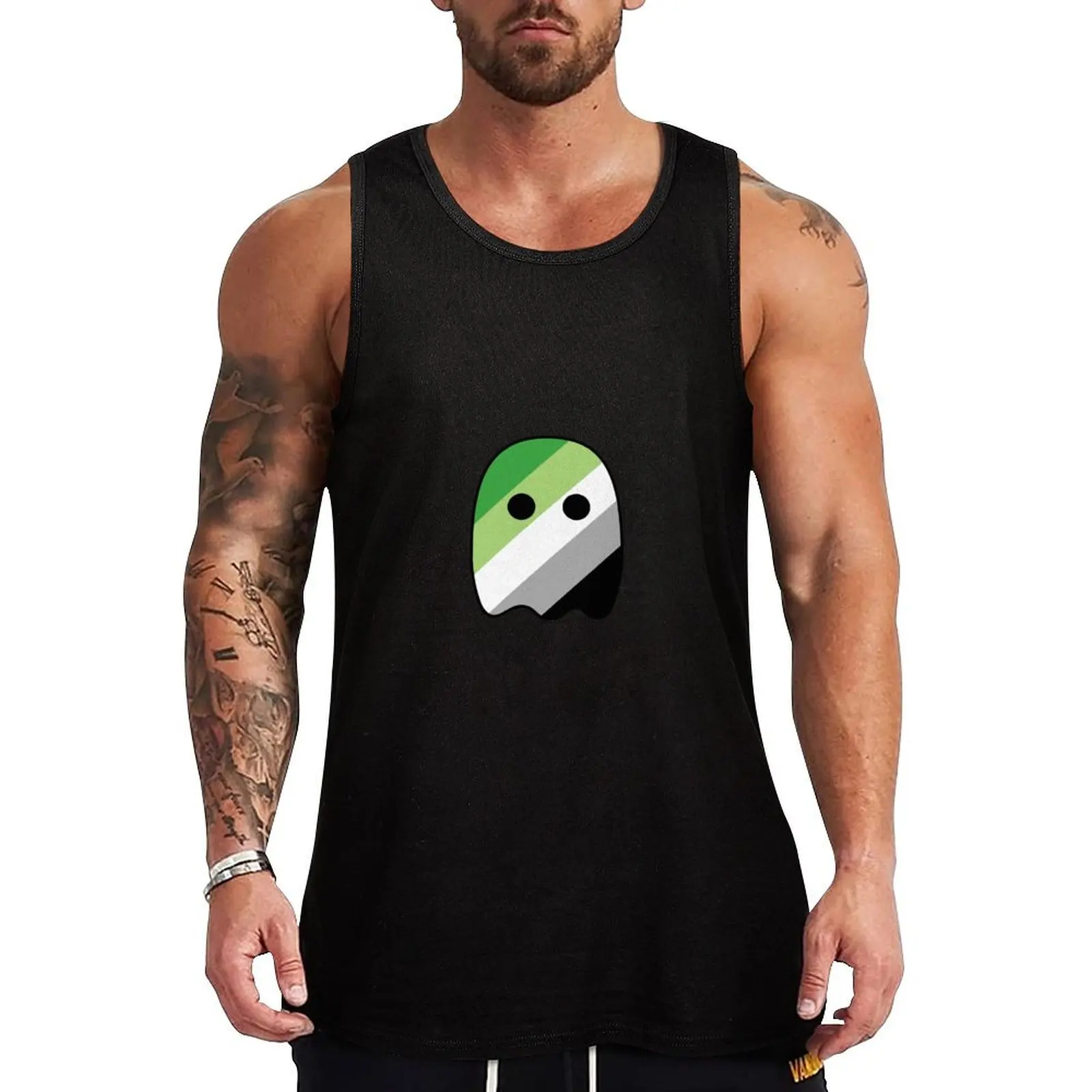 

Aromantic pride ghost Tank Top Casual Sleeveless Tank Top Loose Fit Daily Wear