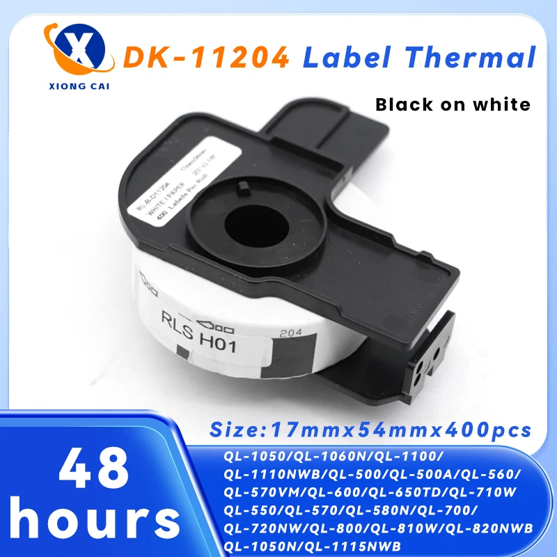 Термоэтикетки DK11204 3/6/10 рулонов Совместимый принтер DK-11204 Brother QL QL550/QL570/QL700/QL800