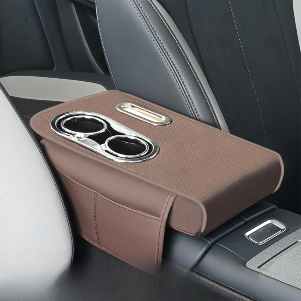 

Car Armrest Box Pad Storage Box Storage Box Heightening Pad Paper Towel Mobile Phone Storage Leather Universal Multi-function