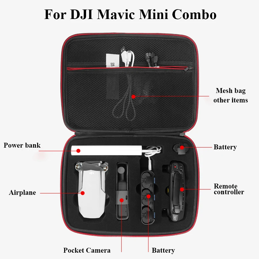 حقيبة محمولة لل DJI Mavic كومبو صغير قوي المواد للصدمات مقاوم للماء حقيبة للتخزين بدون طيار حقيبة يد للسفر