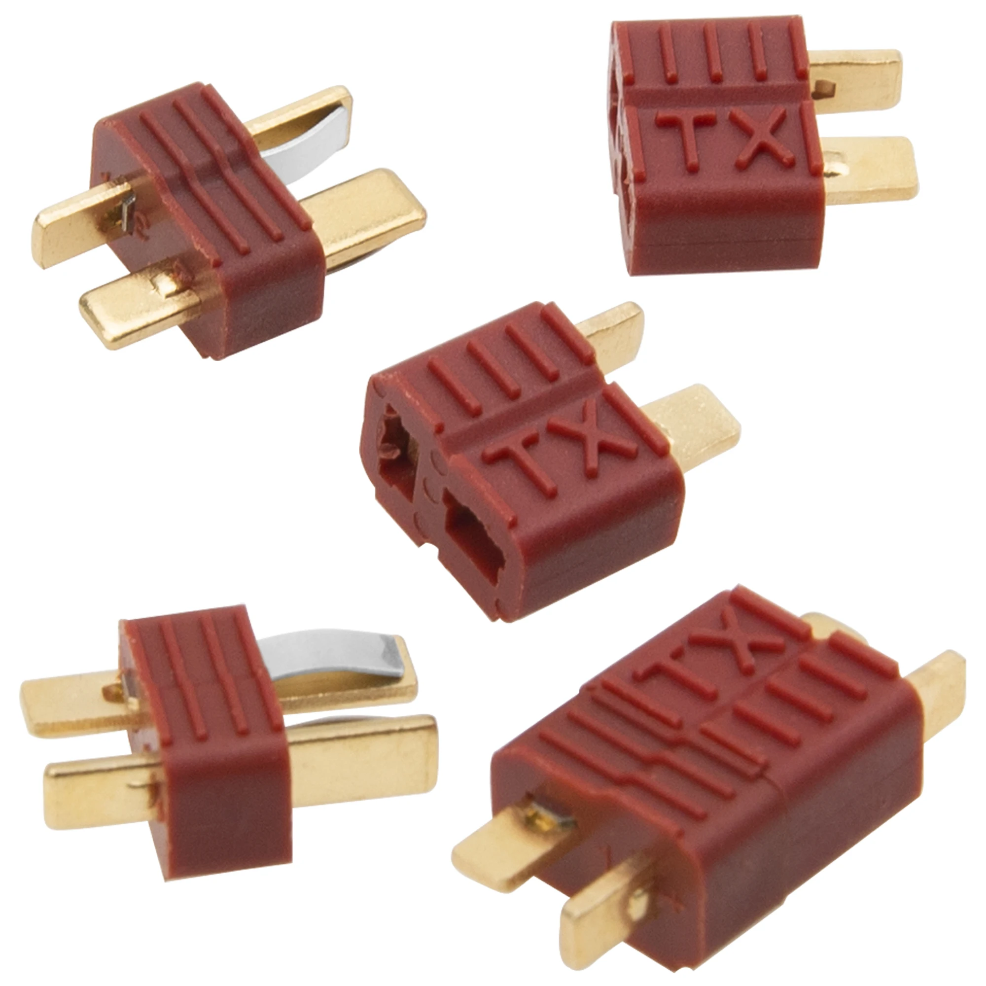 10 Pairs T Plug Connectors Deans Style Male Female Connectors Compatible with RC Car FPV Boat LiPo Battery ECS