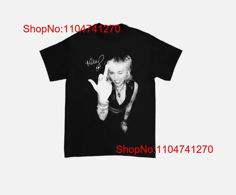 New Miley Cyrus Live Cotton Black t Shirt vintage Washed Versatile Casual Slightly graphic Top For Everyday Wear Breathable