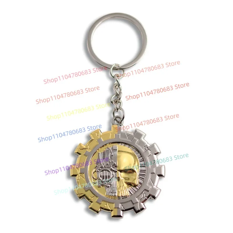 40K Adeptus Mechanicus Keychain Vintage Metal Backpack Ornament Game Peripheral Collectible Hanging Accessory for Gamers Gift view 6
