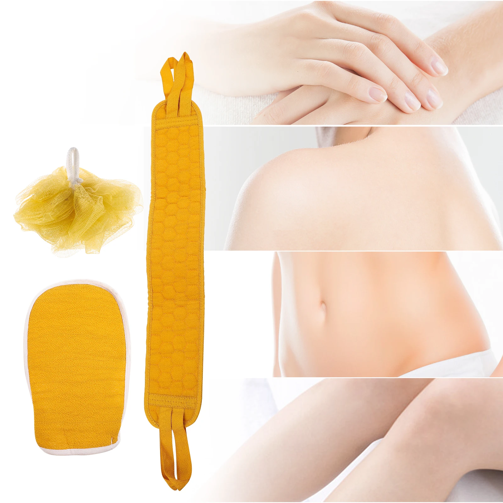 

Bathroom Glove Set Towel Back Rub Mud Strip Shower Ball Back-pulling Cleaning Gloves