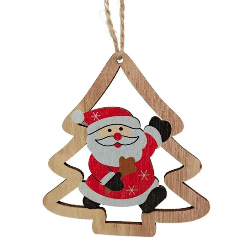 Capodanno 2023 1 pz ornamento di natale ciondoli appesi in legno pupazzi di neve albero di natale decorazioni natalizie per la casa Navidad