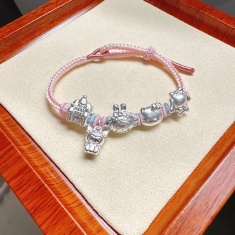 Аксессуары для браслетов из стерлингового серебра HelloKitty, DIY-наборы для создания украшений, браслеты ручной работы 