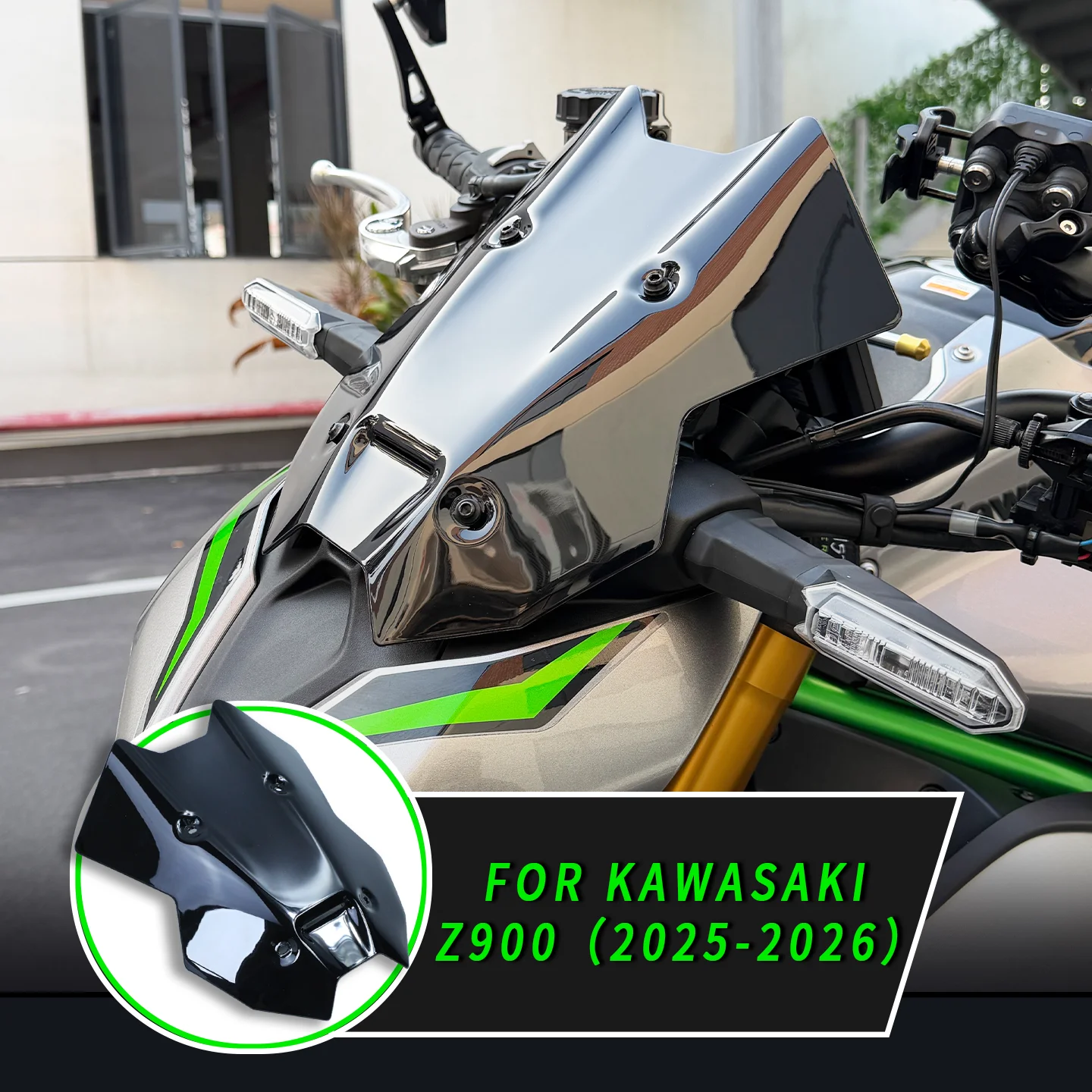 Pare-brise avant Z900 pour moto Kawasaki Z900, déflecteur de vent, visière pare-brise Z900 2025 2026