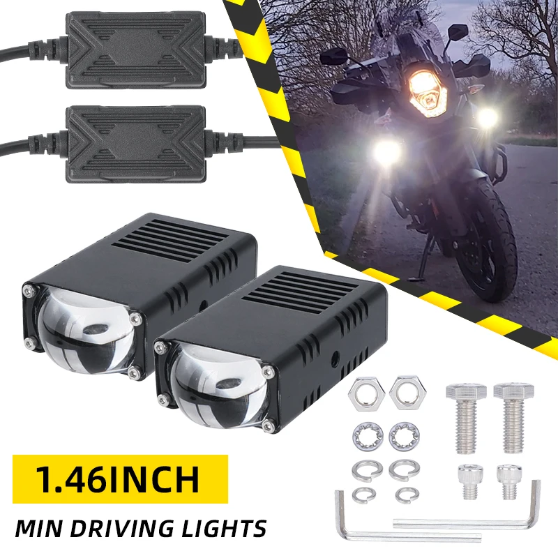 

50W Motorcycle Auxiliares LED Headlight Mini Driving Light Universal Dual Color Spotlights Motorbike Truck Trailer off-road 12V