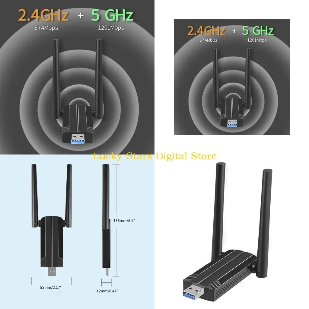 

T3EE Двойной полосы 1800MB WIFI6 CARD USB3.0 Сетевой адаптер 2.4G/5 ГГц настольный гигабитный разъем LAN WiFi с 2 Wi-Fi Antenna