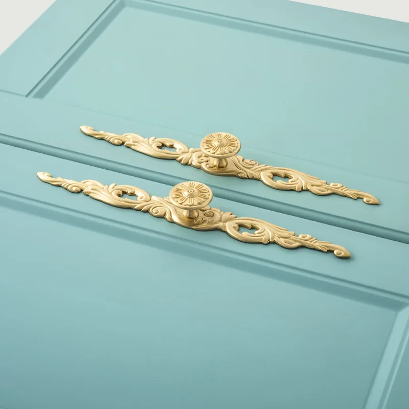 Solid Brass Art Deco Cabinet Knobs And Handles Kitchen Cabinet Knobs Bedroom Wardrobes Dresser Long Pull Drawer Furniture Handle