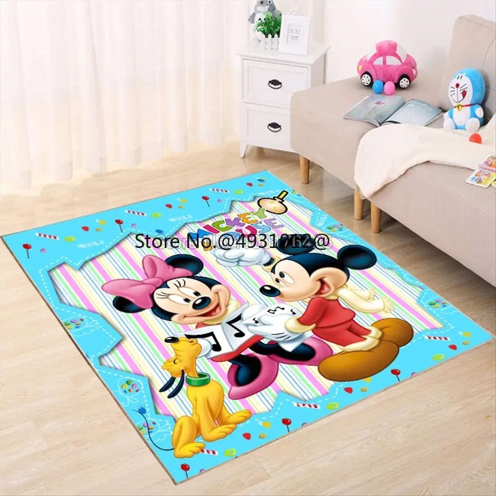 2023 Disney Family Mickey Minnie Mouse Kids Play Mat Washable Rug Children Boys Girls Living Room Modern Geometric Floor Carpet