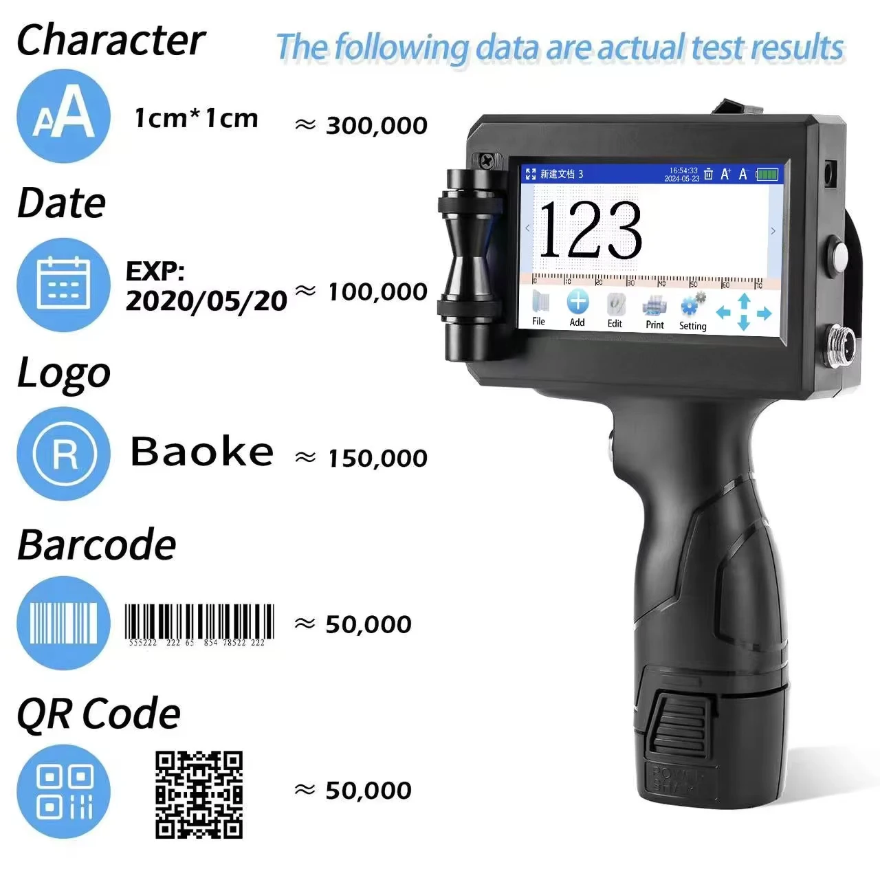Tij Handheld Inkjet Printer With XP600 Print Head Validity Period Coding QR Code Printer For Carton Egg Portable Coding Machine