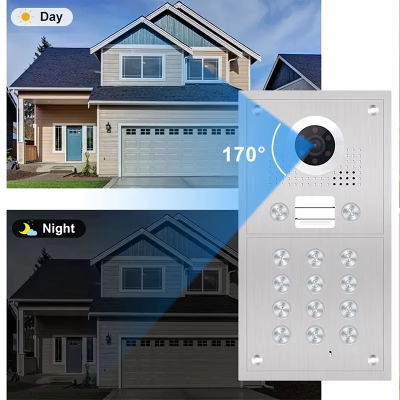 Home Use Stainless Steel Video Door Phone 10 Inch TFT LCD Screen 1080p Resolution Night Vision Camera Unlock System 18-Month