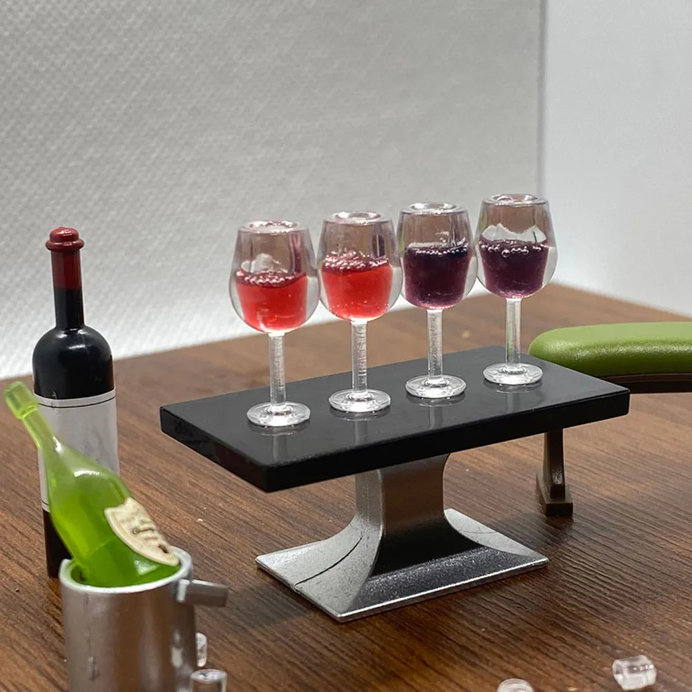 

Набор из 12 реалистичных миниатюрных бокалов для вина из искусственной смолы, аксессуары для кукольного домика, реквизит для фотосъемки