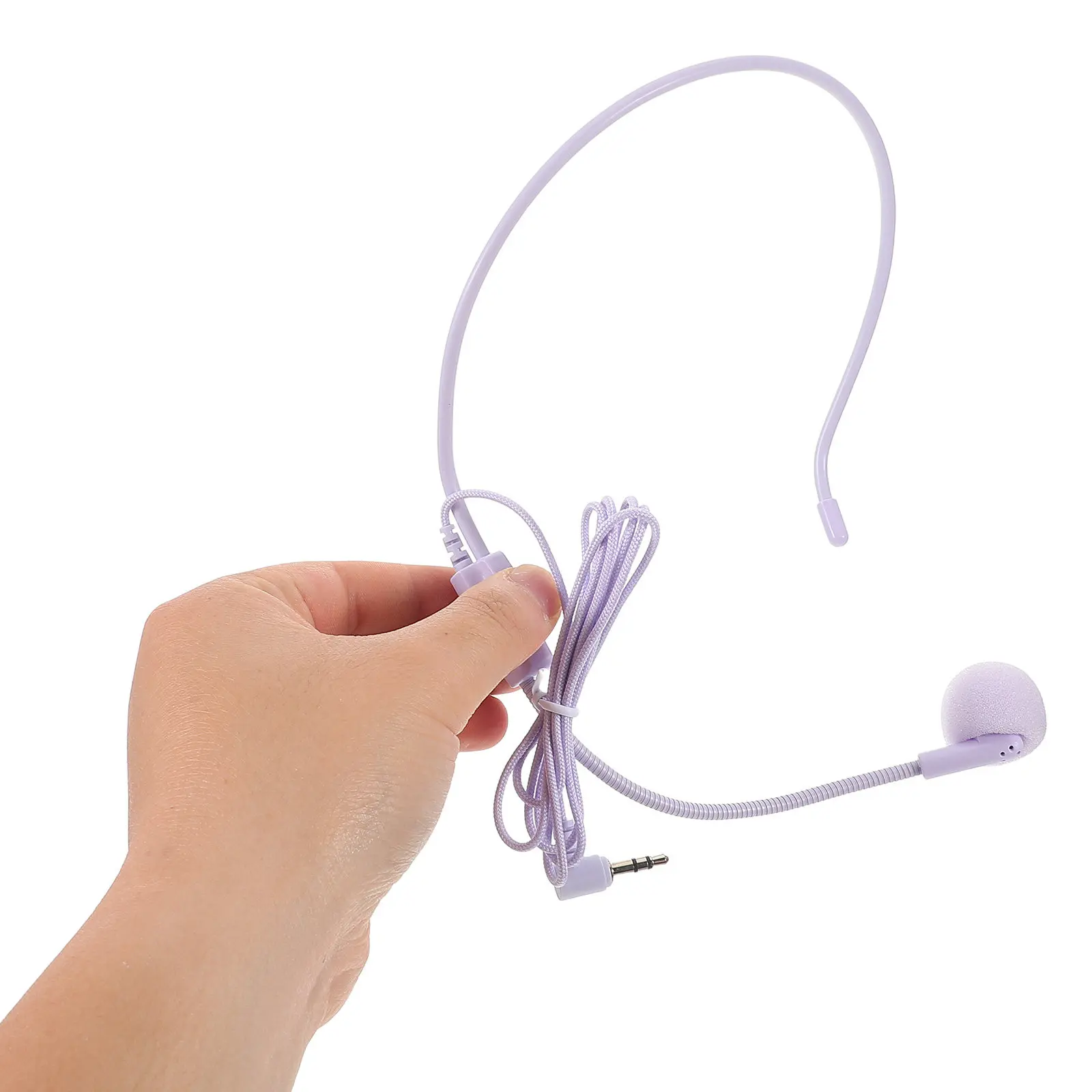 Wired Purple Headset Instrument Microphone Earhook Design Anti-Feedback Mic for Voice Amplifier Musicians Stage Use