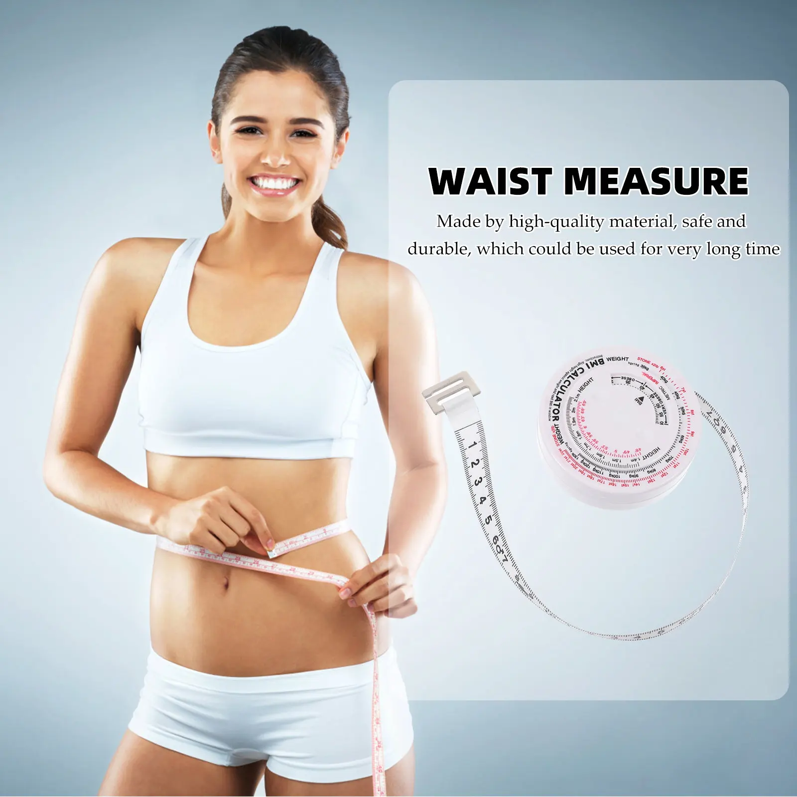 2Pcs Waist Measuring Tape Simple Body Tape Measure for Home Clinic Use Exquisite Craftsmanship Portable 1.5m Health Measuring