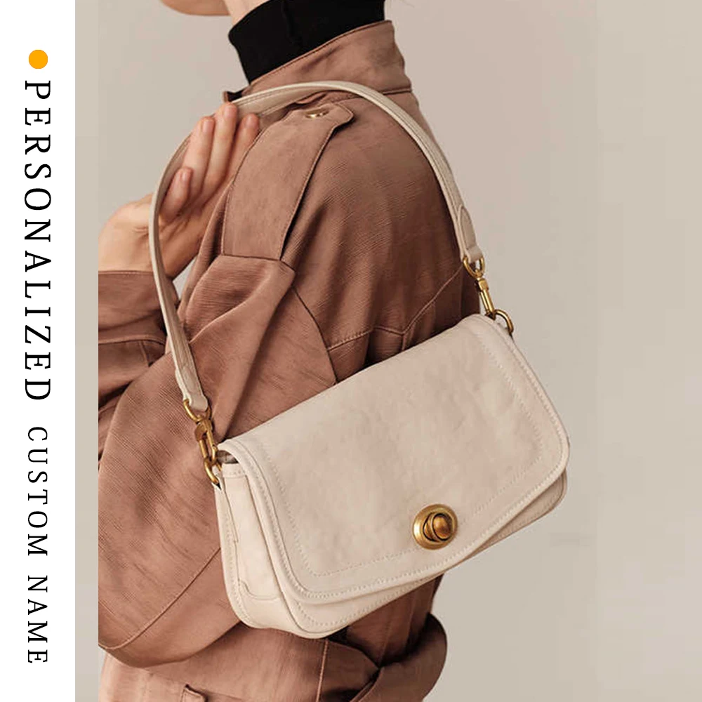 

Новая французская сумка подмышки, высококачественная нишевая сумка из воловьей кожи, сумка из натуральной кожи, женская модная квадратная сумка, бесплатная настройка