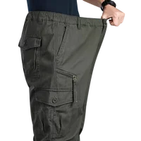 Pantalones tácticos de alta calidad para hombre, pantalones Cargo de algodón de talla grande con cintura elástica, pantalones multibolsillos, pantalones de trabajo de entrenamiento deportivo