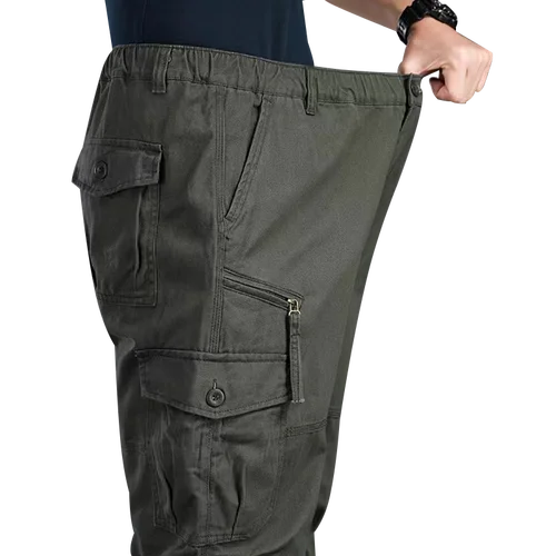 Pantalones tácticos de alta calidad para hombre, pantalones Cargo de algodón de talla grande con cintura elástica, pantalones multibolsillos, pantalones de trabajo de entrenamiento deportivo