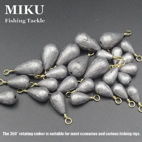 18-Piece 360° Rotating Water Drop Lead Precision Anti-Entanglement Twist Ring, With Multiple Weight Options (3.5g-14g)