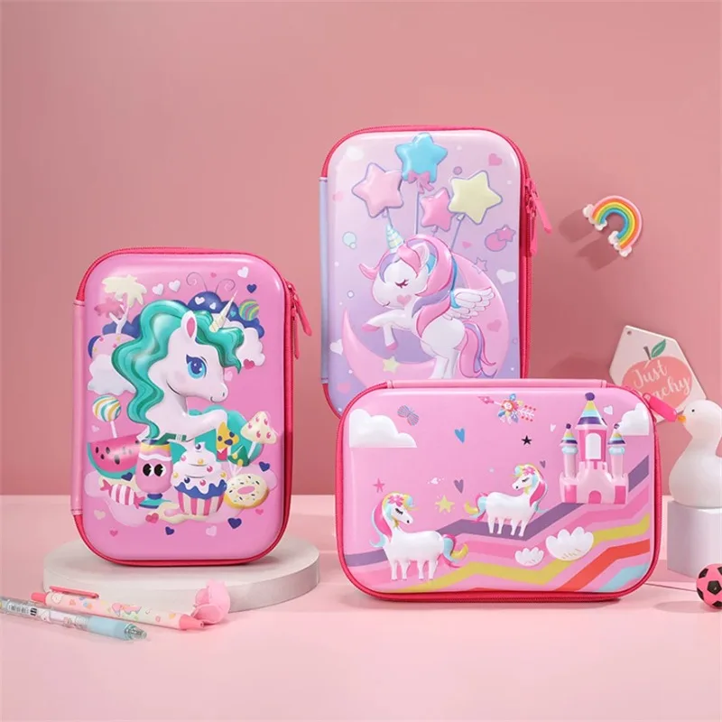 Pencil Case Eva Kawaii Unicorn Estuche Cases 3D Pencilbox Cute School Supplies Trousse Piornik Kalem Kutusu Korean Stationery