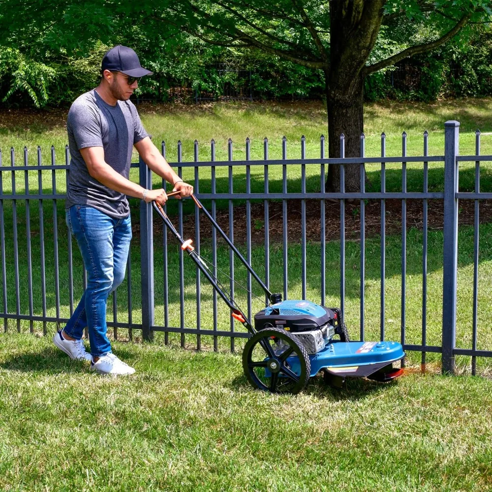 

High Wheel Gas Walk Behind Brush Cutter and String Trimmer, 22-Inch Swatch with .155-Inch Line, 160 cc 4-Cycle Engine