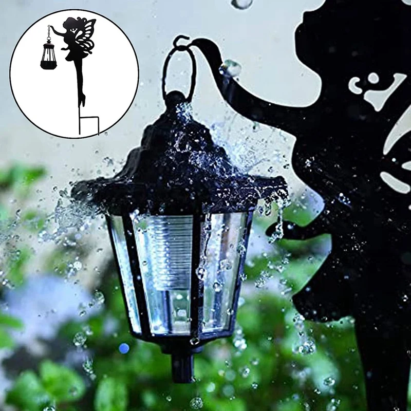 2Pcs Decoration Metal Fairy Garden Stake Stake Light Black Yard Decorations For Lawn,Patio,Courtyard