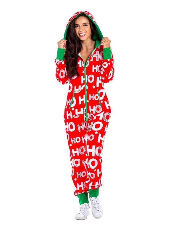 Street Sle Hooded Pajamas Jumpsuit Long Pants Home Wear Spwear All-Match Casual Suit for Women Comfortable Breathable