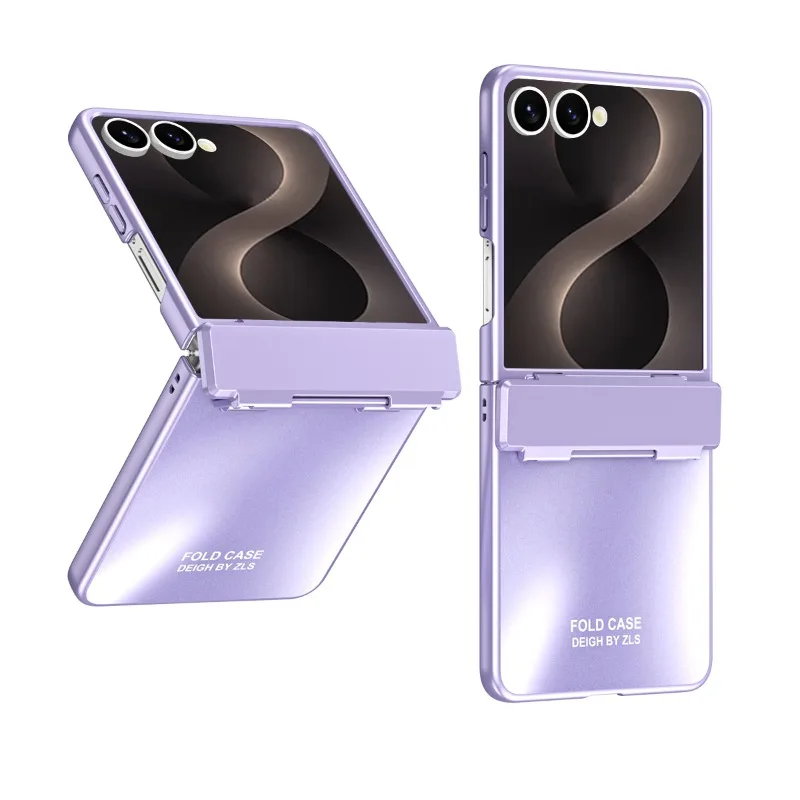 Case For Samsung Z Flip 8 Hinge Protection Luxury Vacuum Plated Shockproof Anti-Fingerprint Anti-Scratch Cover
