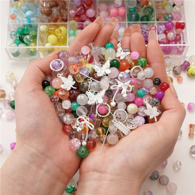 30 جرام لون عشوائي سبائك معدنية سحر الخرز كريستال زجاج خزر عازل الكثير فضفاض Diy بها بنفسك صنع المجوهرات الديكور اكسسوارات