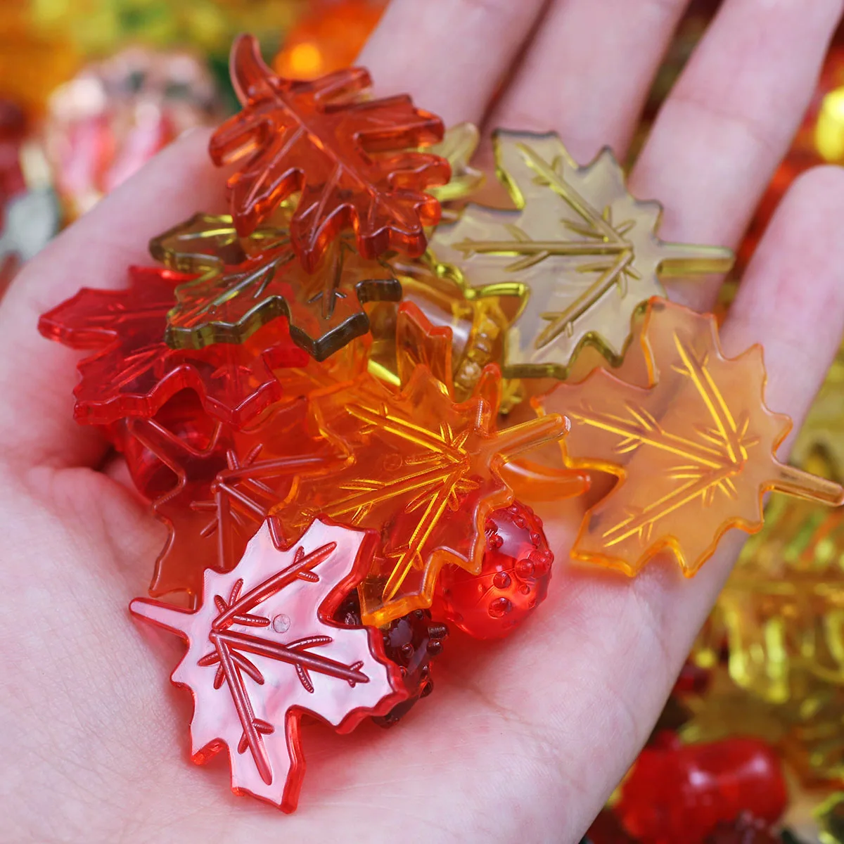 50g Herbst Dekorationen Acryl Kürbis Perlen Ahornblatt Ornamente Thanksgiving Party Dekoration Vase Füllstoff DIY Schmuck Zugriffs