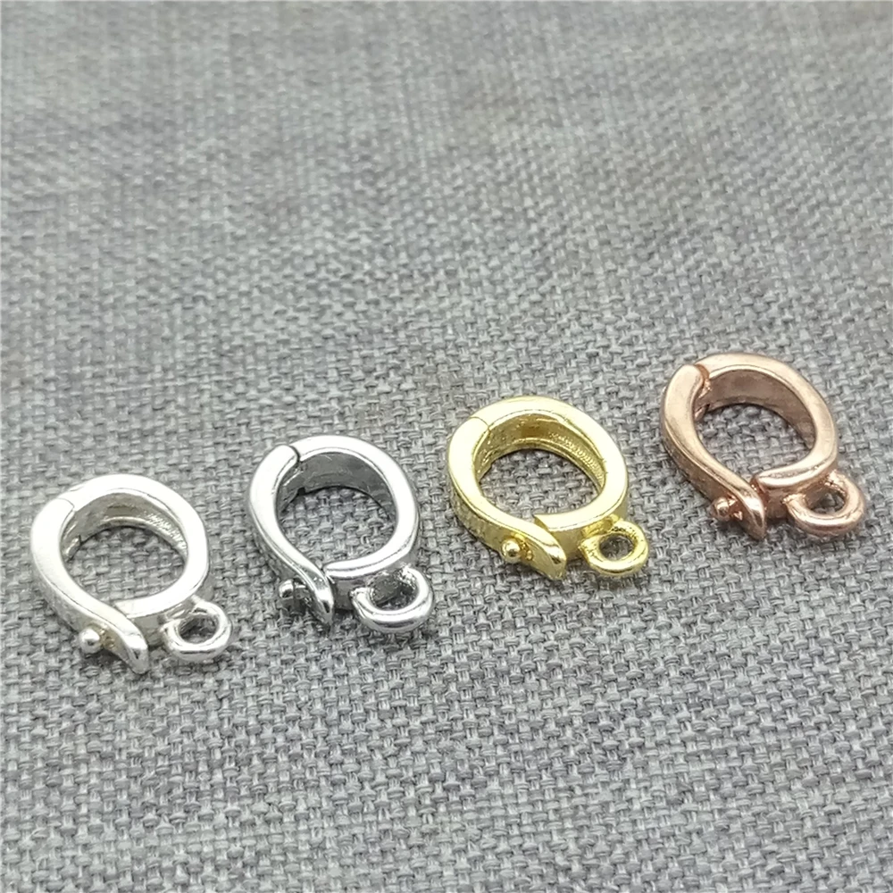 2 piezas de cierres de garra ovalados en plata de ley 925 con baño de rodio o oro para la fabricación de pulseras y collares