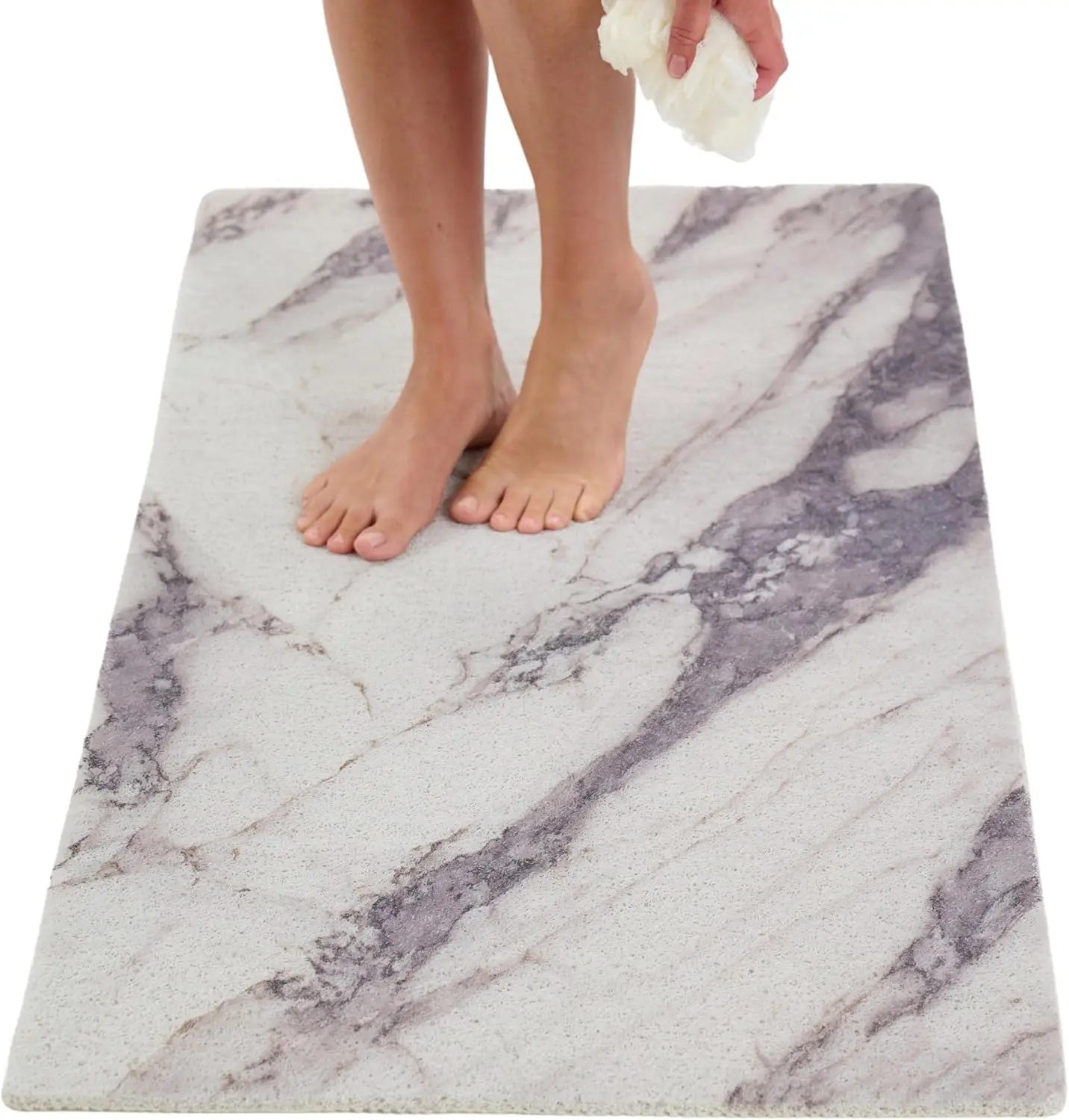 

Нескользящий коврик для душа для безопасного купания, большой, 47x24, с дизайном в виде люфы, без присосок