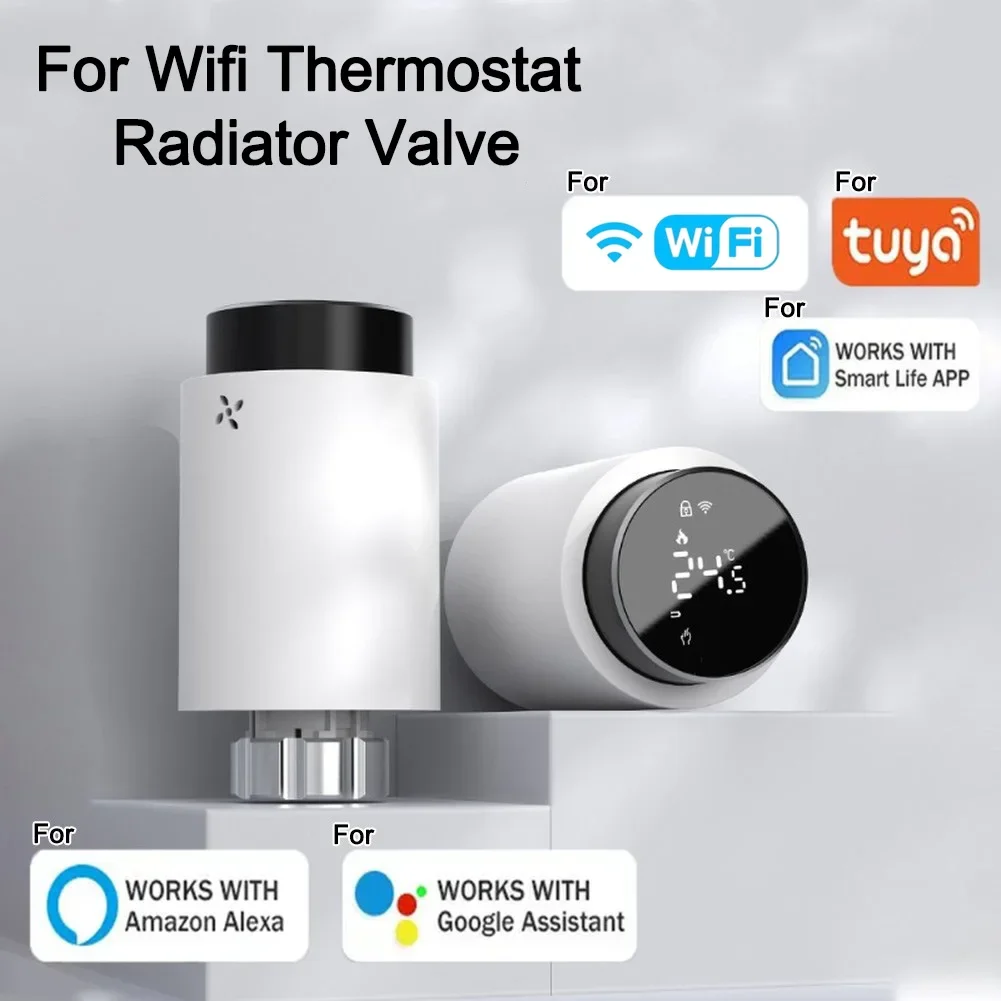 For Tuya Compatible Smart Thermostatic Radiator Valve with LED Display and Wireless Wifi for Precise Control of Heating Systems