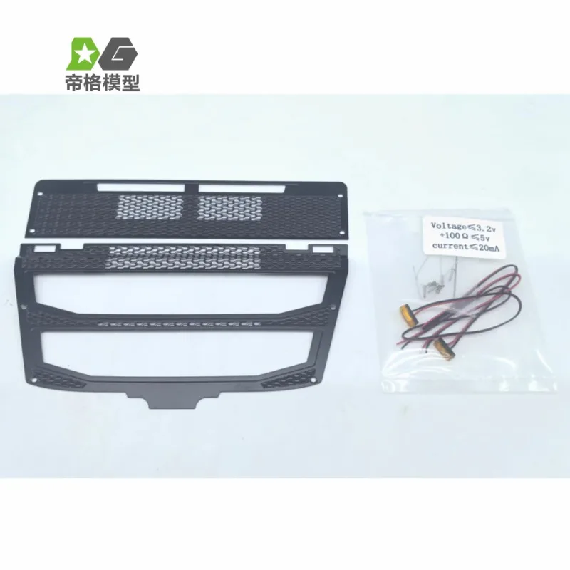 Metal Air Intake Hood Decorative with LED Light for 1/14 Tamiya RC Truck Trailer Tipper Volvo 56362 56375 56360 750 Car Parts